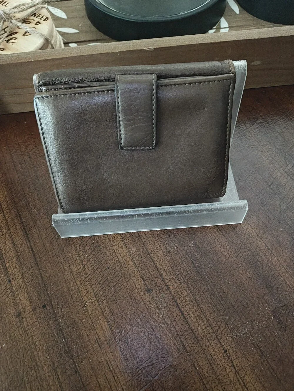Salvatore Ferragamo Dark Brown Leather Compact Wallet with Gold-Tone Hardware - Picture 3 of 16